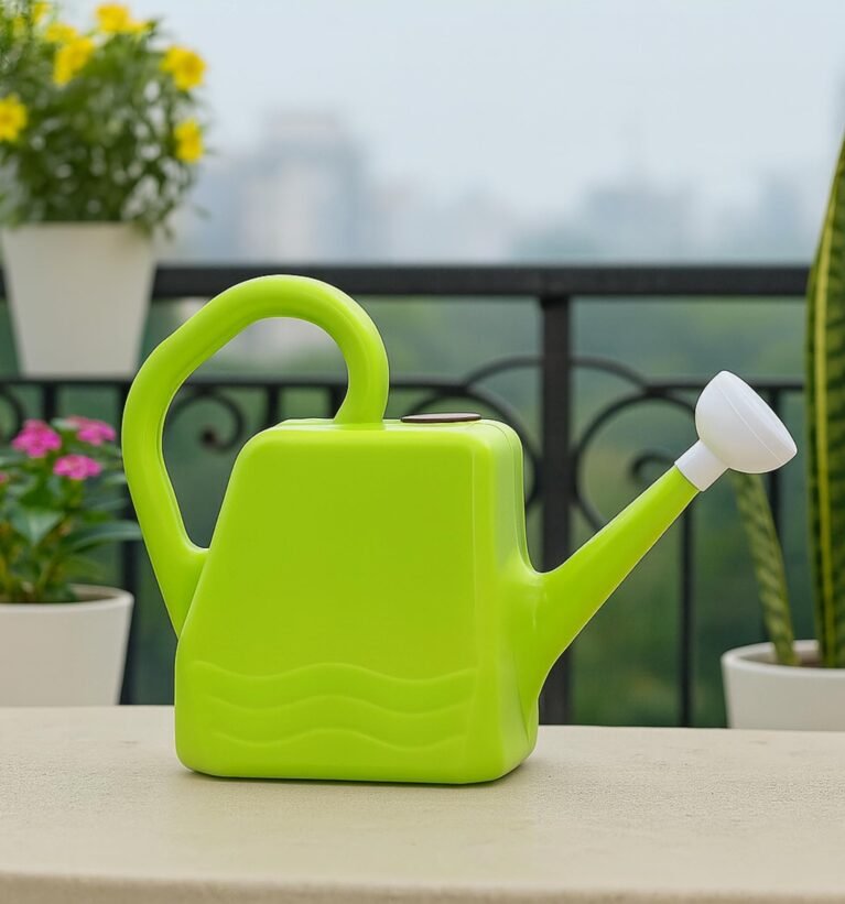 2 Liters Plastic Watering Can with Long Spout for Indoor & Outdoor Gardening, Ideal for Plants & Gardens (Green Color)