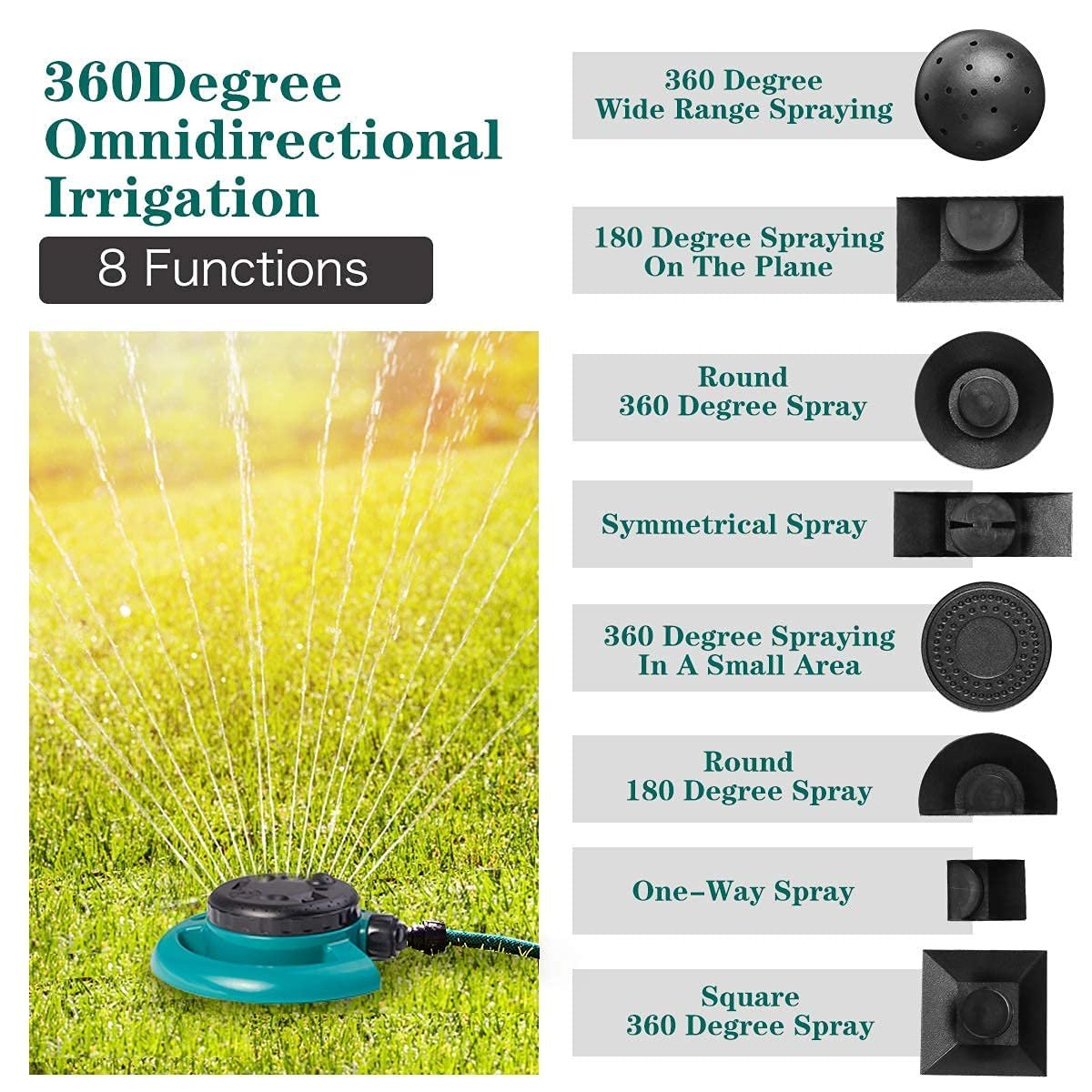 Garden Sprinkler System, 3 Nozzles, 360° Rotation, Automatic Timer, Remote Control - Image 5
