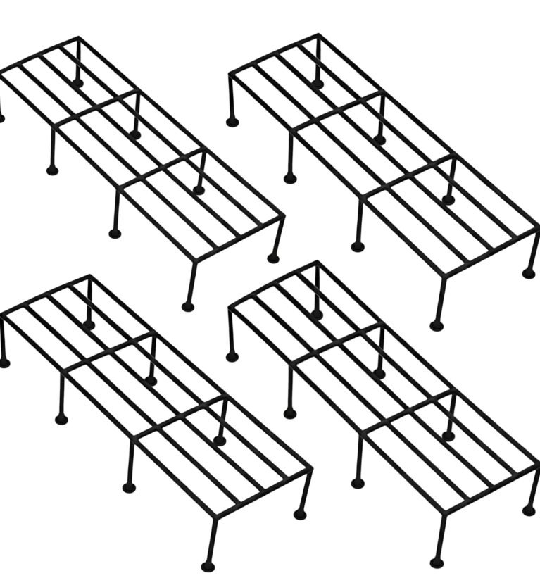 ® Metal Plant Stands for Balcony, 24 Inch, Black, Set of 4