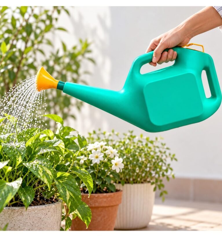 Plastic Watering Can 3L | Ergonomic Handle for Comfortable Grip | Fade Resistant, Lightweight & Easy to Use | Durable | Includes Sprinkler Spout | Green