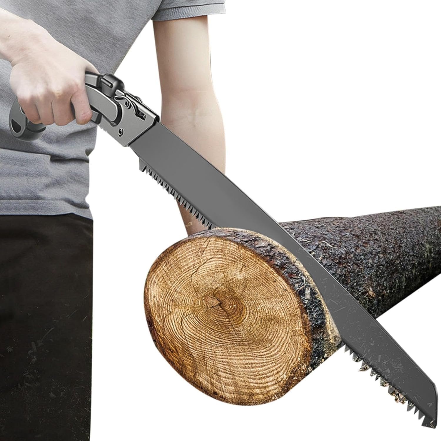 Hand Saw for Wood Cutting, Folding Tree Pruning Saw with Safety Lock, Portable Wood Cutter Tool, Ergonomic Comfort Grip Handle, Sharp Serrated Blade for Gardening, Camping, Outdoor & Farm Use (BL) - Image 2