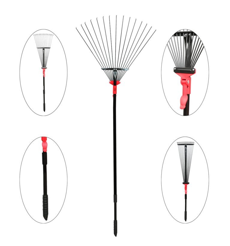 DAP Telescopic Metal Rake, 31 to 64 Inch Adjustable Expanding Handle Rake for Quick Clean Up of Lawn and Yard, Garden Leaf Rake and Roof | Garden Broom with Long Handle for Leaves