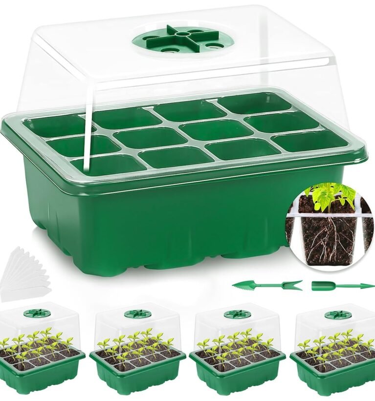 12-Cell Seedling Trays for Plants, Germination Kit, 5 Pcs