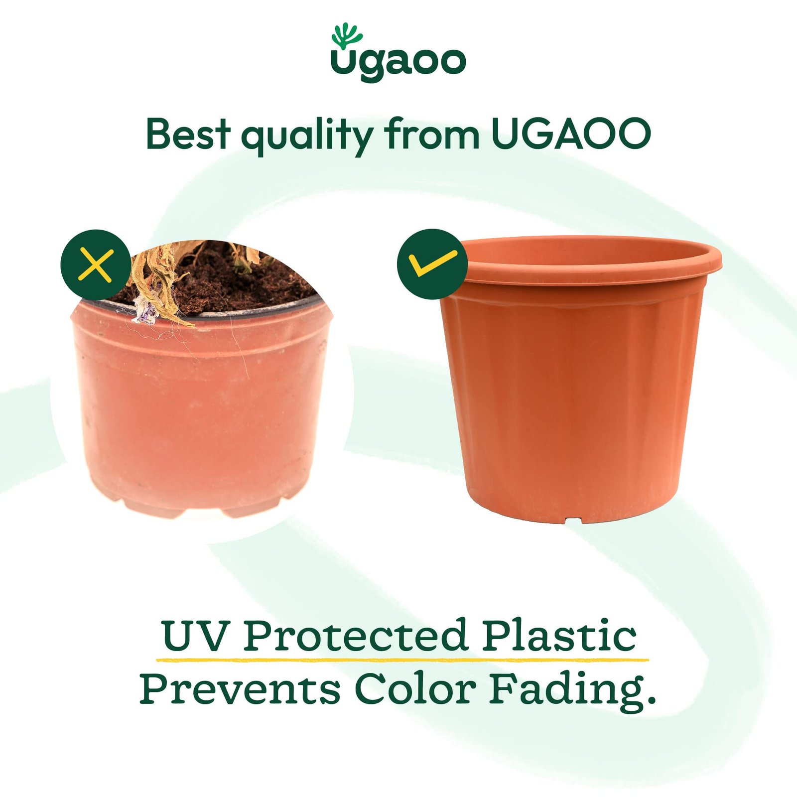 UV Treated Gardening Pots and Planters for Plants (12 inch Brown/Terracotta Color Set of 3 Plastic Pots) - Image 3