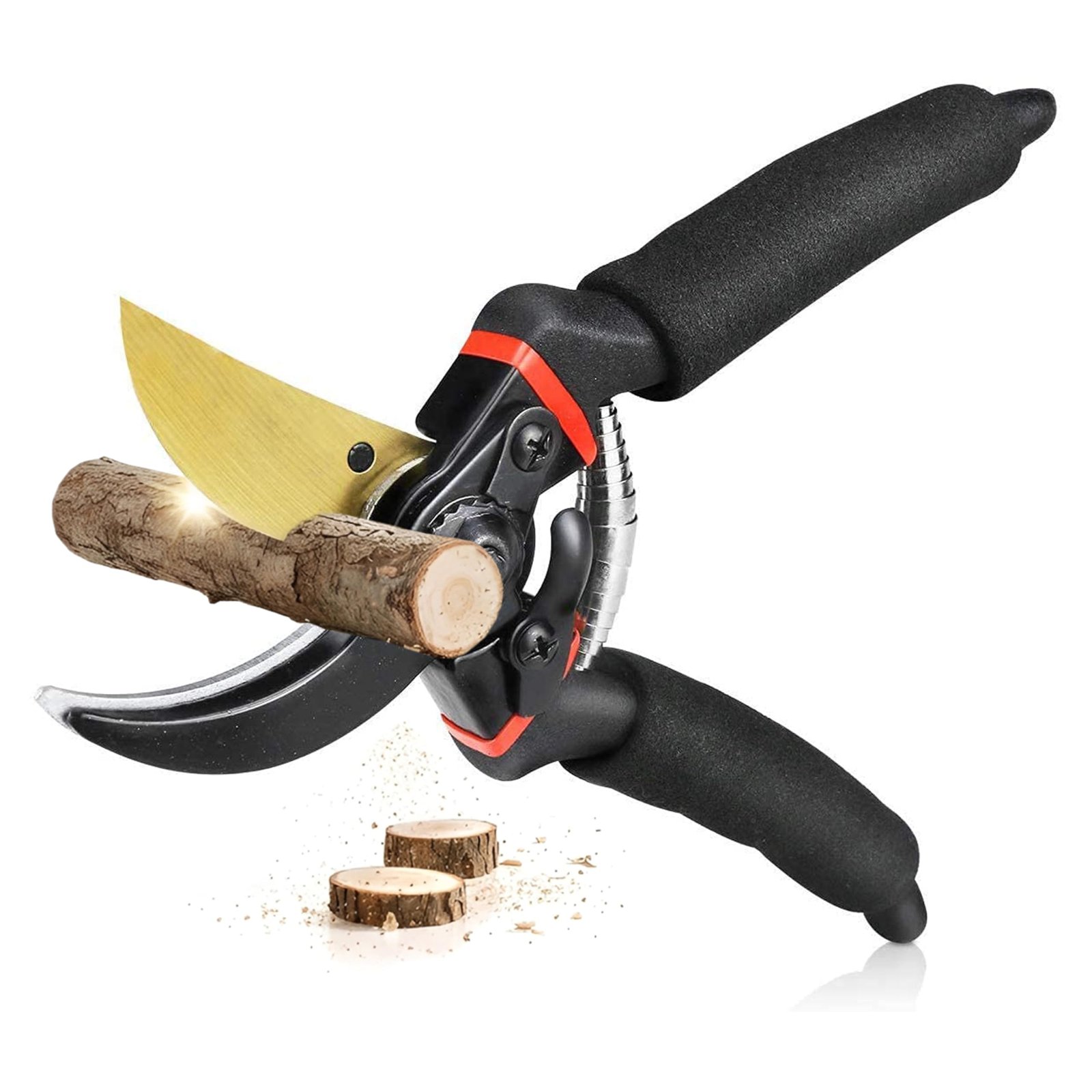 8 Inch Heavy Duty Bypass Plant Cutter for Garden, Pruners for Plants Cutting Gardening Scissors with Safety Lock, Pruning Shears for Indoor Outdoor Plants, Flower, Herb, Stem, Branch (Black)