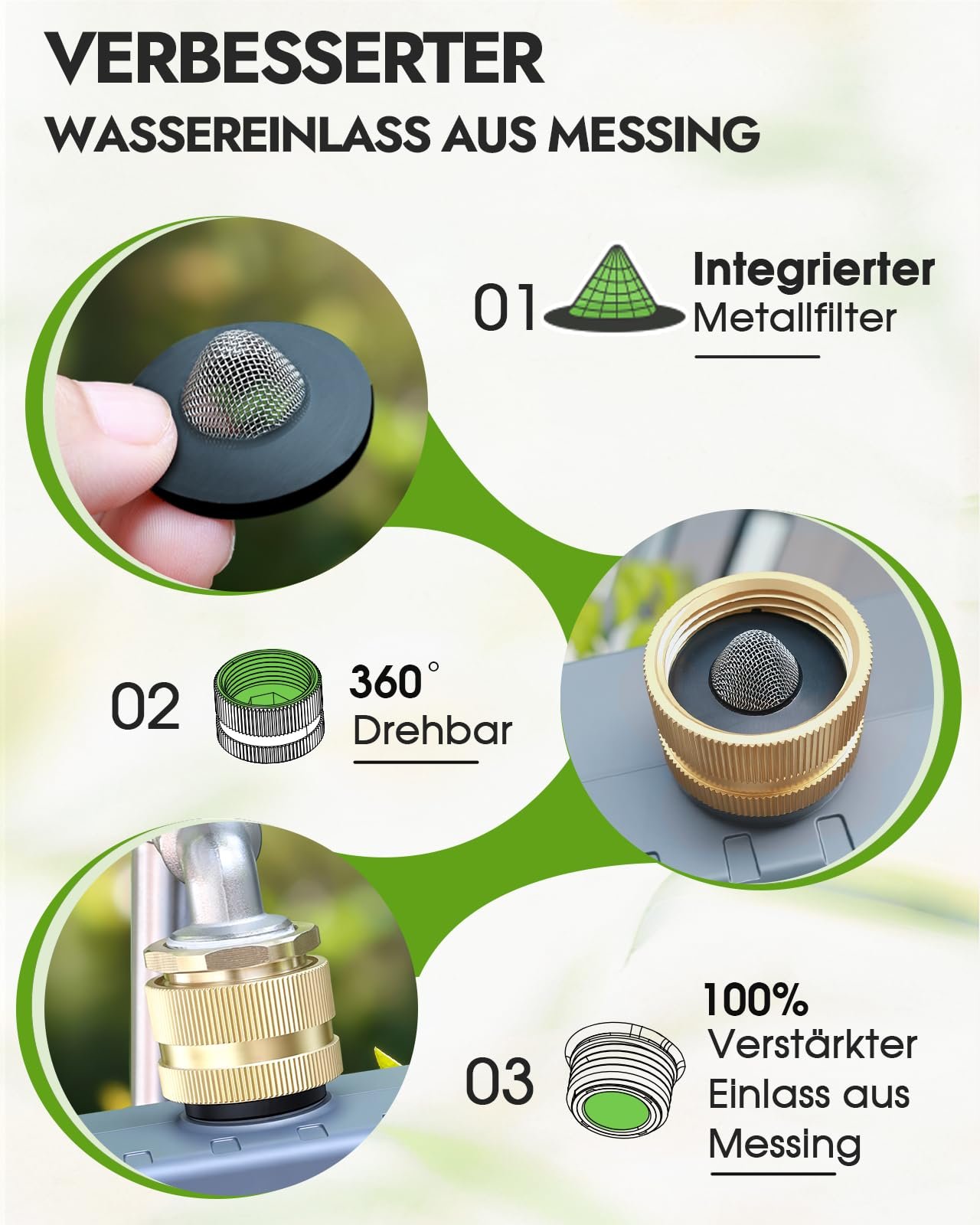 4-Zone Water Timer with Brass Inlet, Automatic Garden Hose Timer with Manual/Rain Delay & Large Display, IPX5 Waterproof Faucet Timers for Sprinkler System, Yard, Lawn, Greenhouse - Image 2