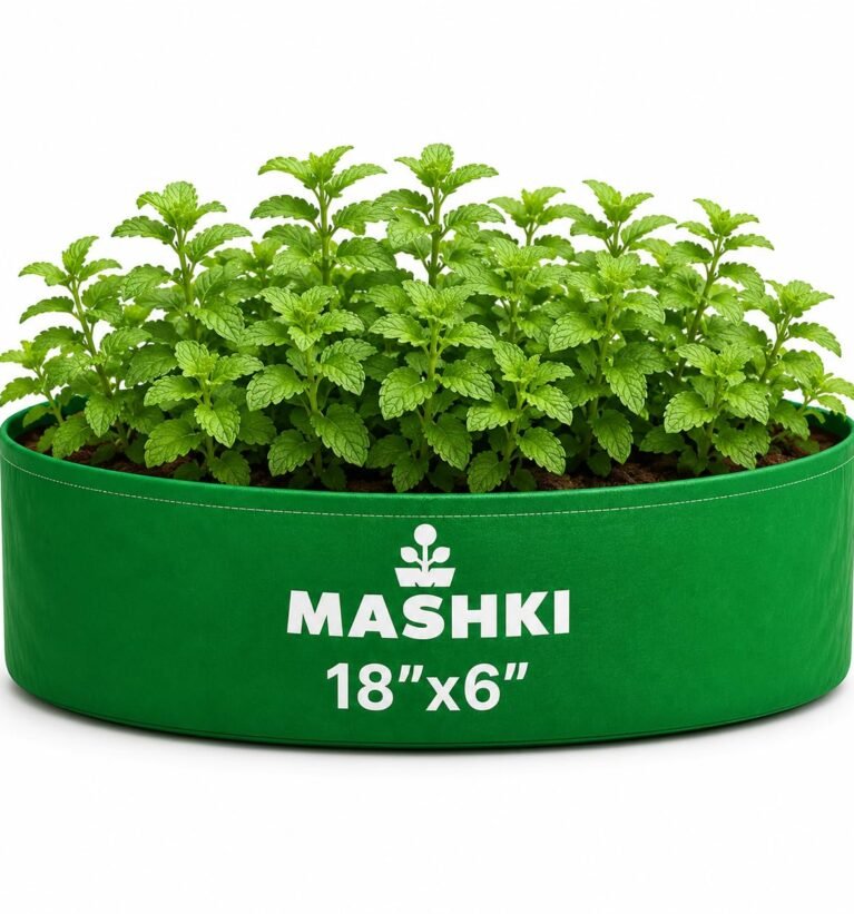 HDPE Grow Bags for Terrace Gardening, Ideal for Growing Vegetable Plants Like Spinach and Palak. (Size 18x6 inch 5nos)