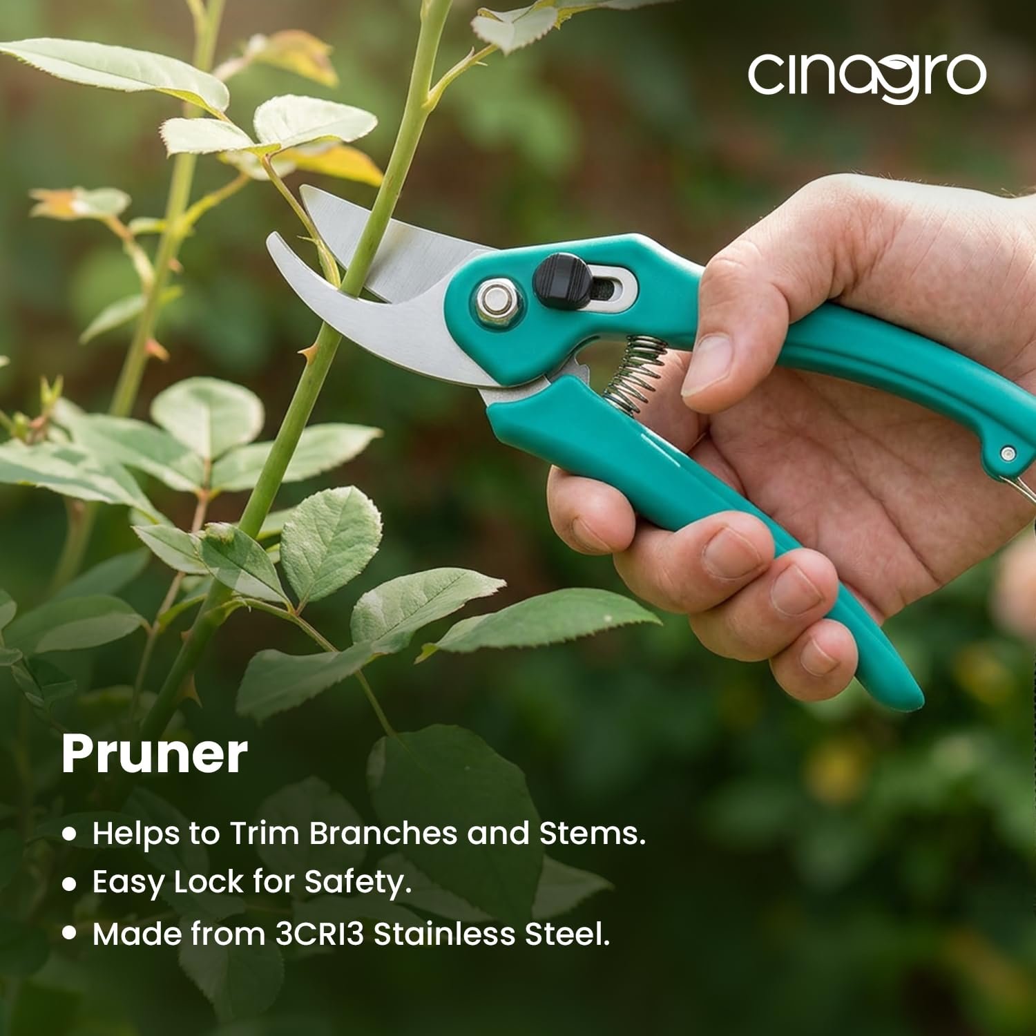 Hand Pruner with Steel Blade, Non-Slip Ergonomic Handle, Assorted - Image 2