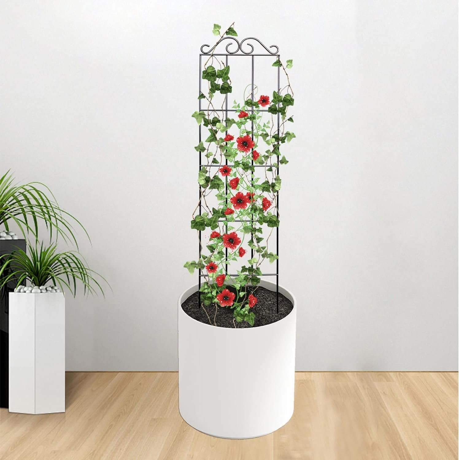 30'' Metal Garden Trellis for Climbing Plants,(Pack of 2) Indoor/Outdoor Sturdy Plant Trellis for Potted Plants,House Plants, Climbing Vines, Black (2) - Image 6