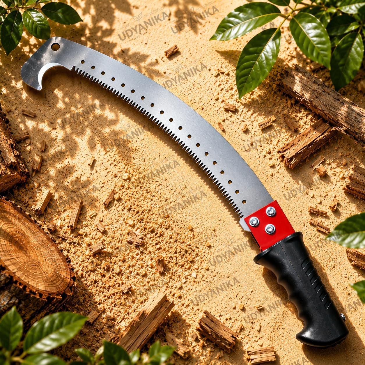 Wood Cutter Pruning Saw | Tree Cutter Tool With Extendable Pole Fixing Slot | Hand Saw With Dual side Teeth and Stable Firm Grip