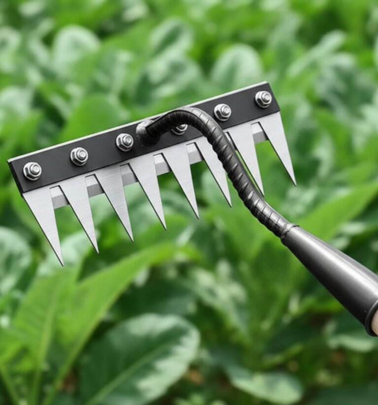 Garden Rake Head (8 Teeth) Heavy Duty Farming Tools for Agriculture, Garden Rake Attachment for Garden Cleaning Tools and Weeding Tool for Terrace, Kitchen Gardens, Lawn and Yard Care