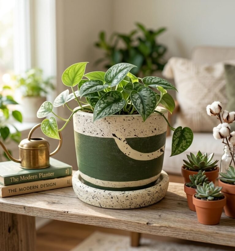 Terracotta Plant Pot with Drainage & Tray | 12 cm Indoor Planter | Decorative Ceramic Finish for Home & Office | Ideal for Succulents, Herbs & Small Plants