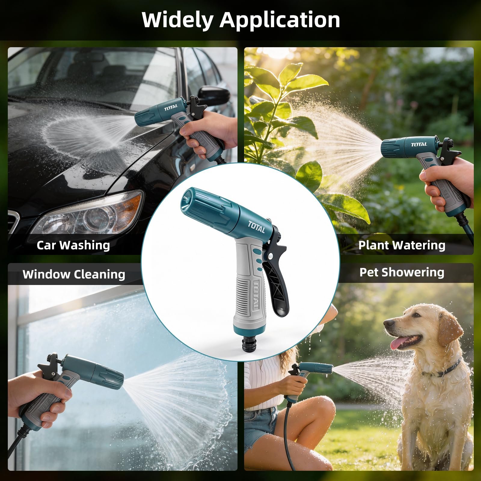 Garden Hose Trigger Nozzle, 3 Spray Modes, 3/4 Inch Hose Adaptor - Image 7