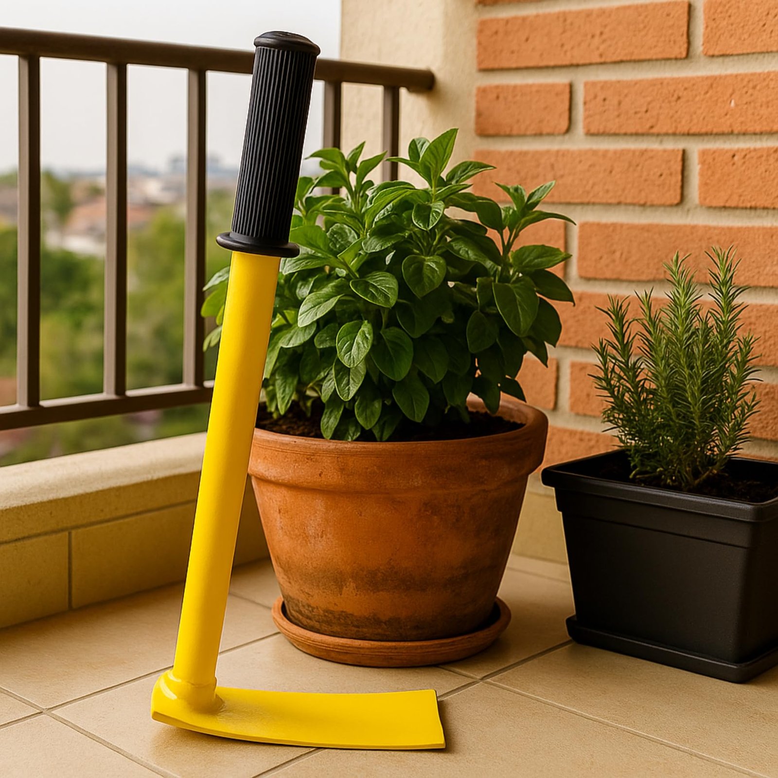 Heavy Duty Garden Hand Hoe with 16 inches Handle, Gardening Tool for Easy Soil Cultivation & Weeding, Comfort Grip Handle Phawda, Agriculture Equipment for Home Farm Lands (GT020, Yellow) - Image 5