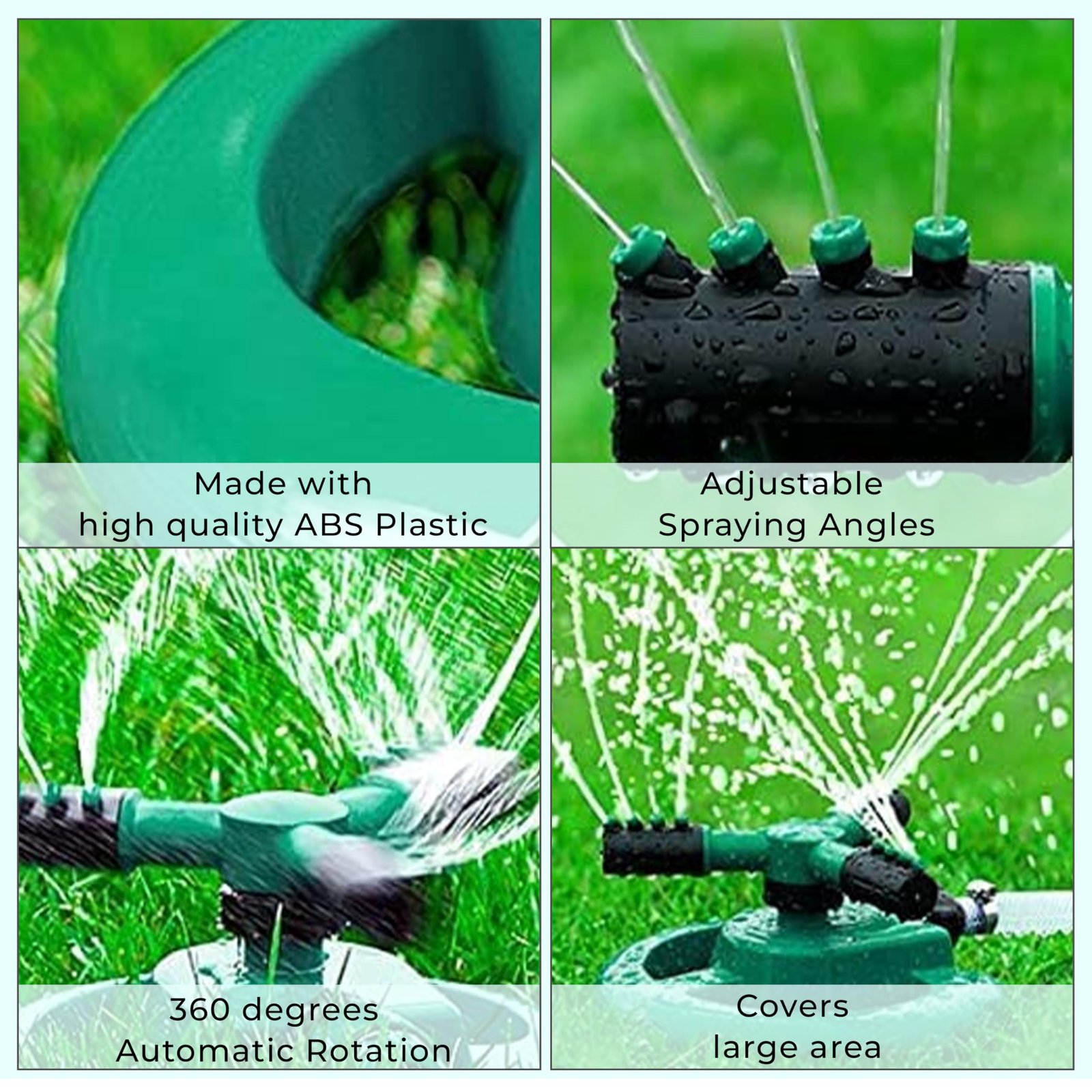 ROOTS & LEAF 360 Automatic Rotating Garden Sprinkler with 45 Adjustable Arms | Durable ABS Material | Coverage up to 32 Feet | for Efficient Watering in Gardens and Lawns (Pack of 1) - Image 5