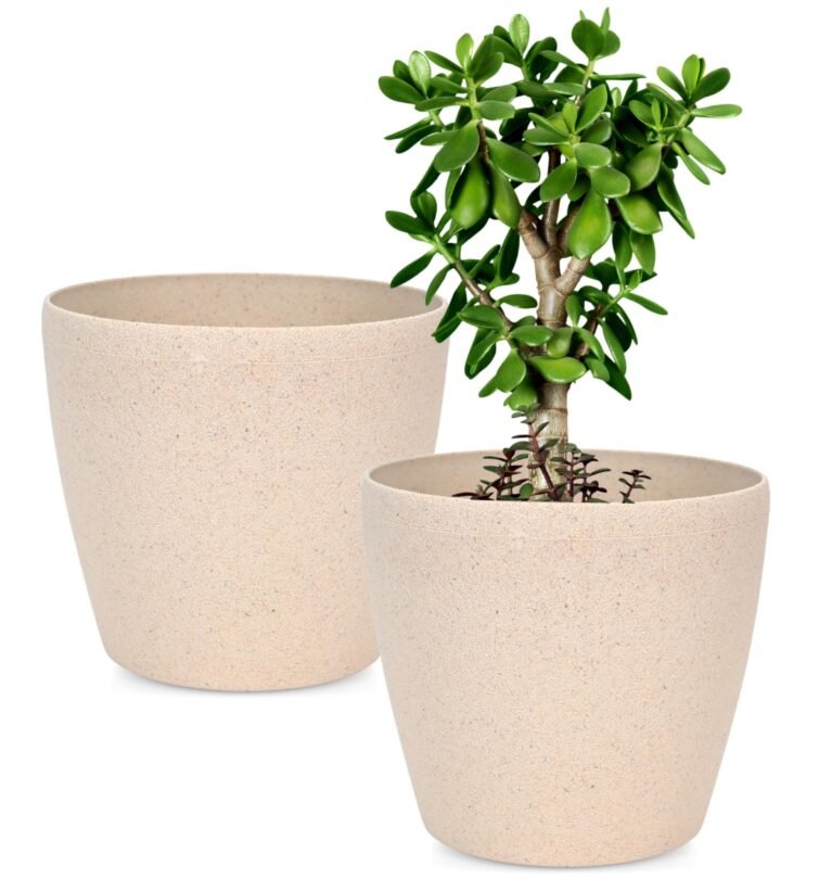 Earth-Friendly Deco 14"Pots and Planters Made with Rice Husk, Pack of 4