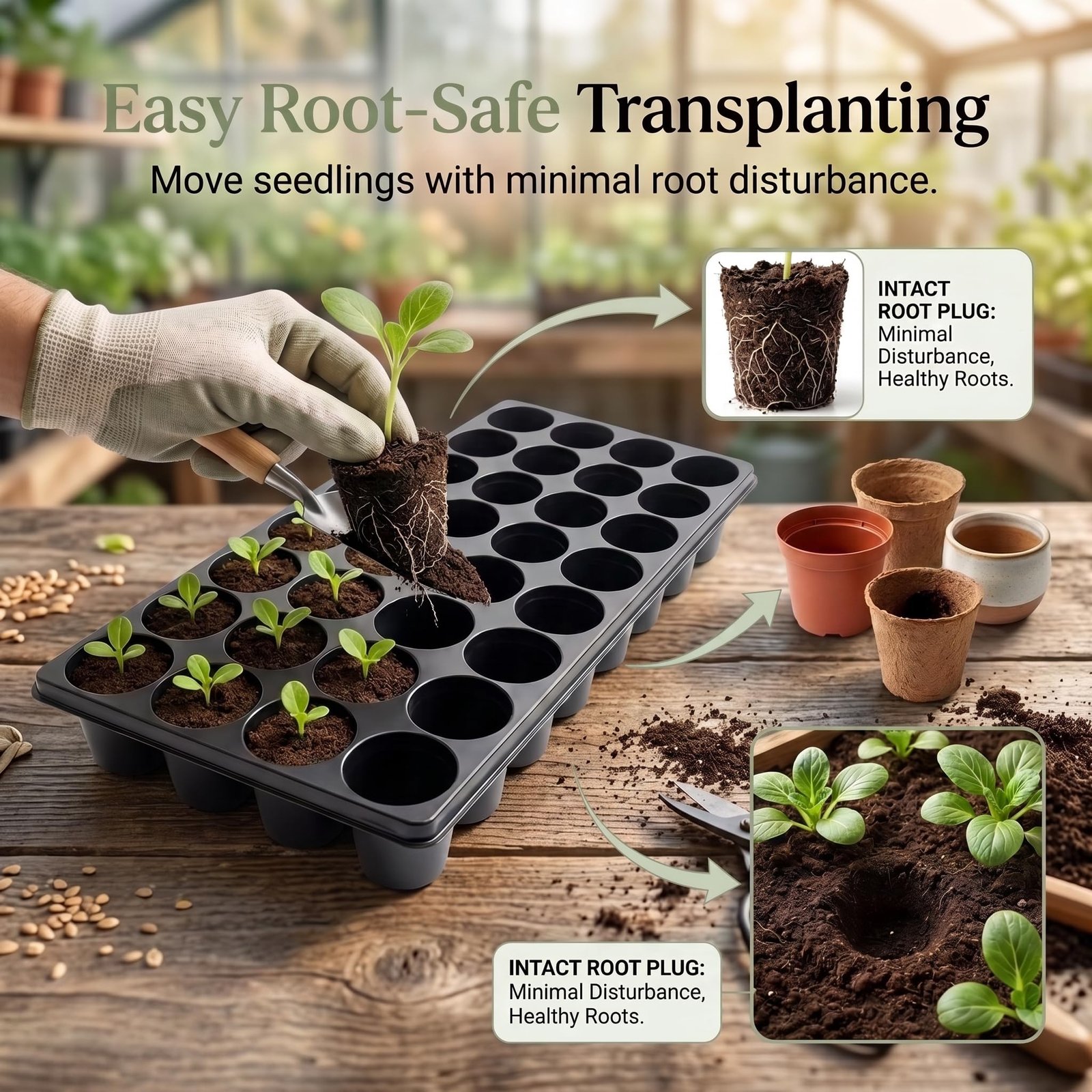 40 Cavity Big Size Seed Germination Tray, Set of 10 - Image 3