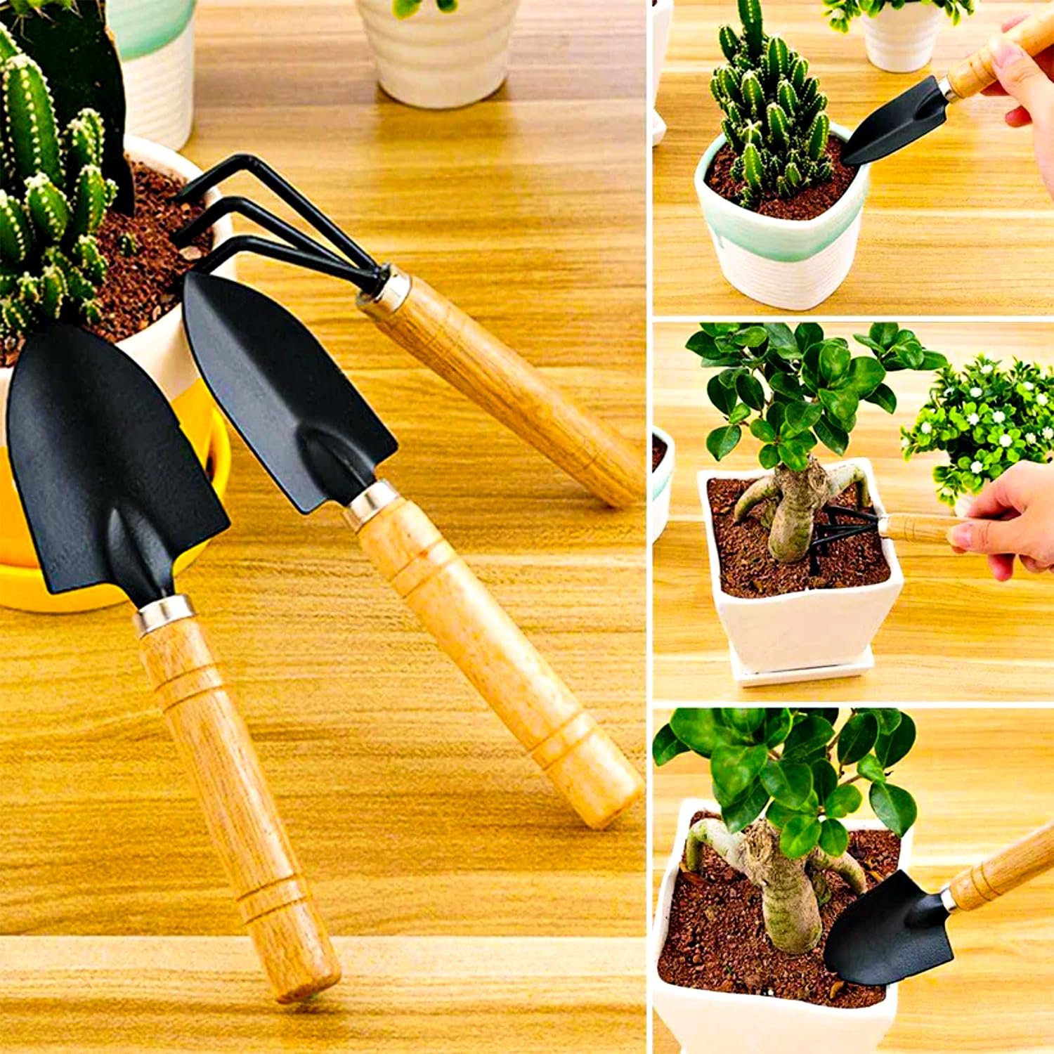 Gardening Tools Set – Hand Trowel Cultivator Weeding Fork Kit – Durable Small Garden Tool Set for Home Kitchen Farming Khurpi Plant Care Digging Soil Loosening Maintenance Use - Image 2