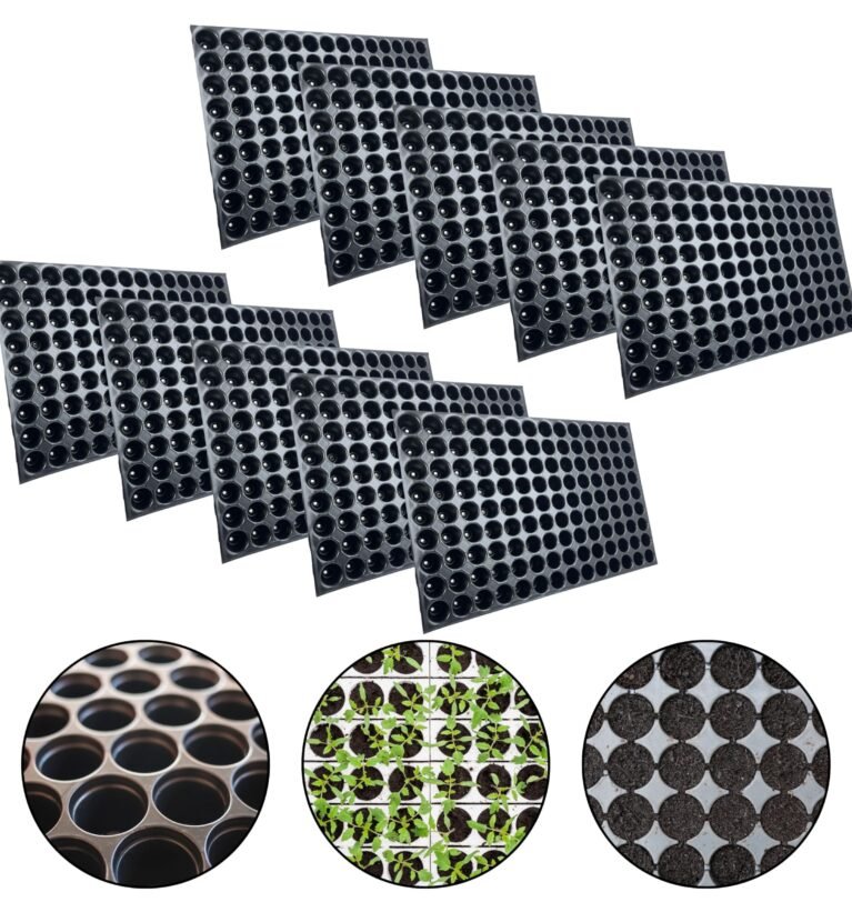 Seed Trays Kit 126 Cavity Set of 10 Seedling Trays for Seed Growing and Vertical Garden Potting Mixture Soil Mix 3KG for Plants Ready to Use